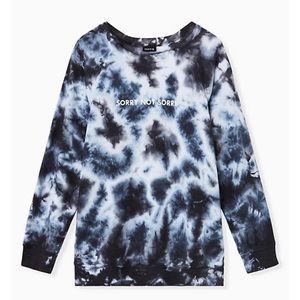Torrid “sorry not sorry” black tie dye sweatshirt 4X